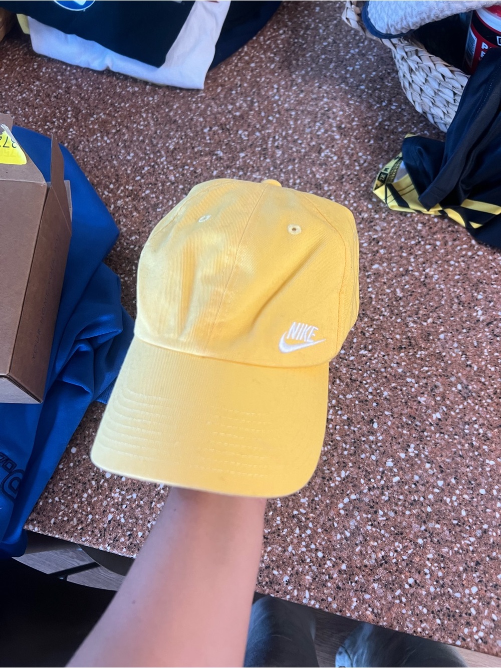 Nike Yellow Baseball Cap with White Swoosh